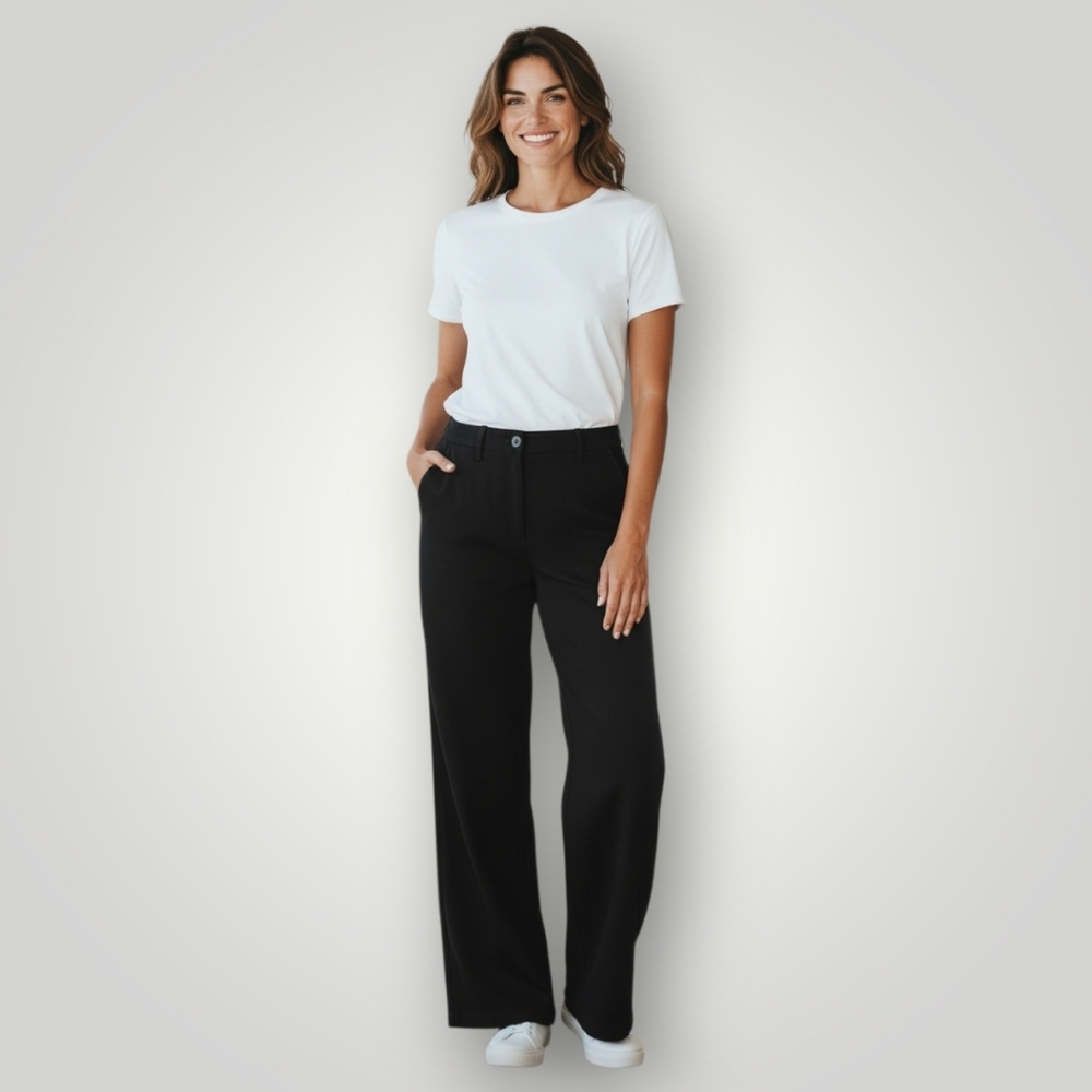 Ann Taylor Black High Rise Wide Leg Trousers 14 New Office Siren Mob‎ Wife